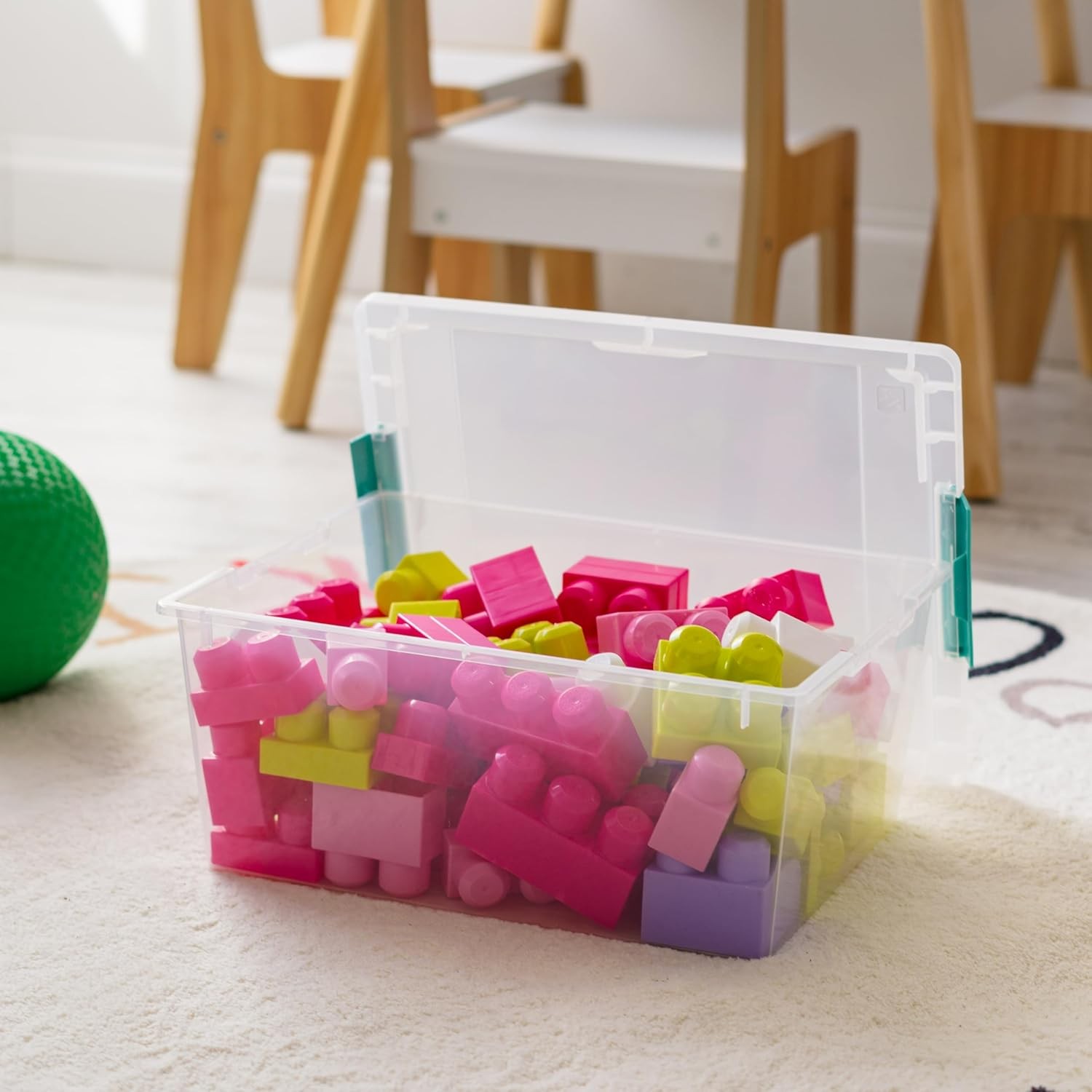 12-Quart Plastic Storage Container Set with Lids (4-Piece Set), Stackable