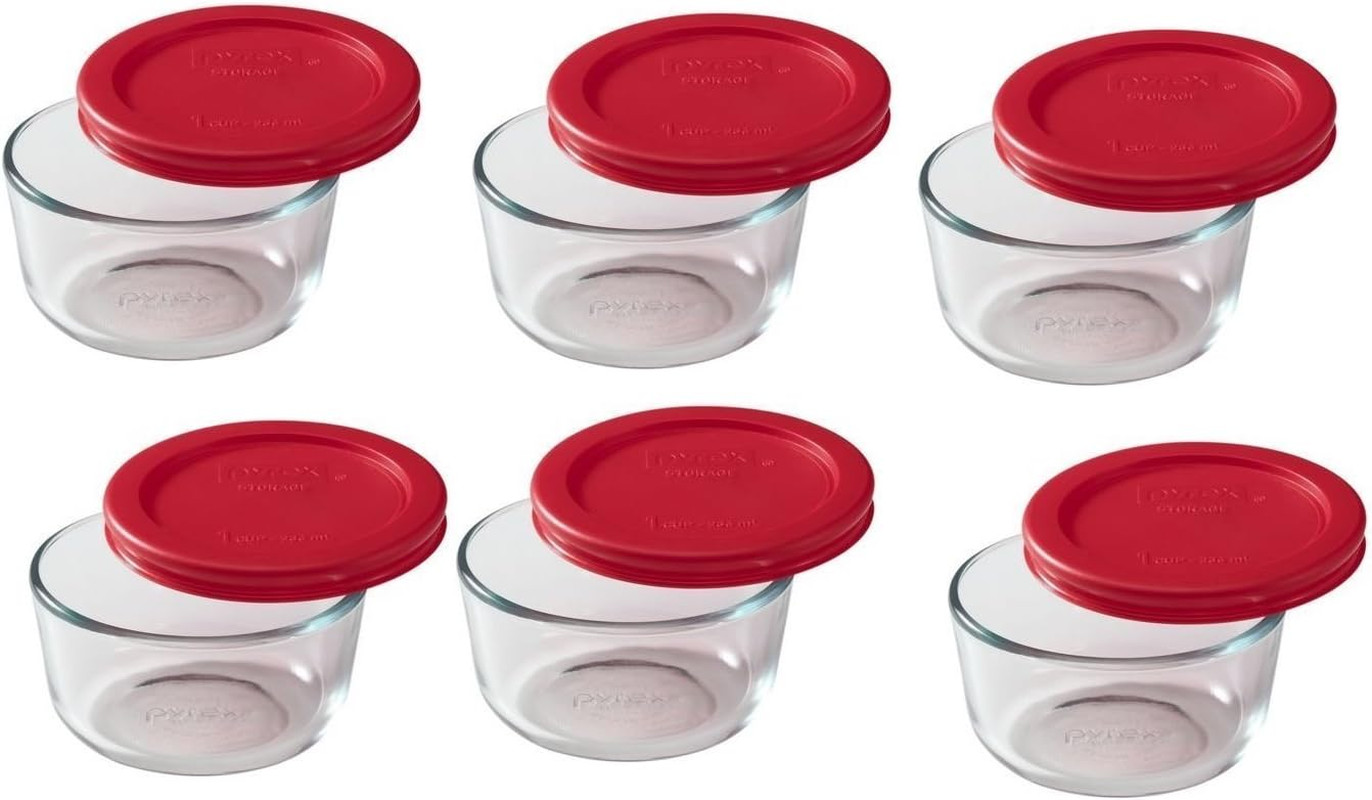 1-Cup Storage Containers (Pack of 6) – Total 12-Piece Value Pack