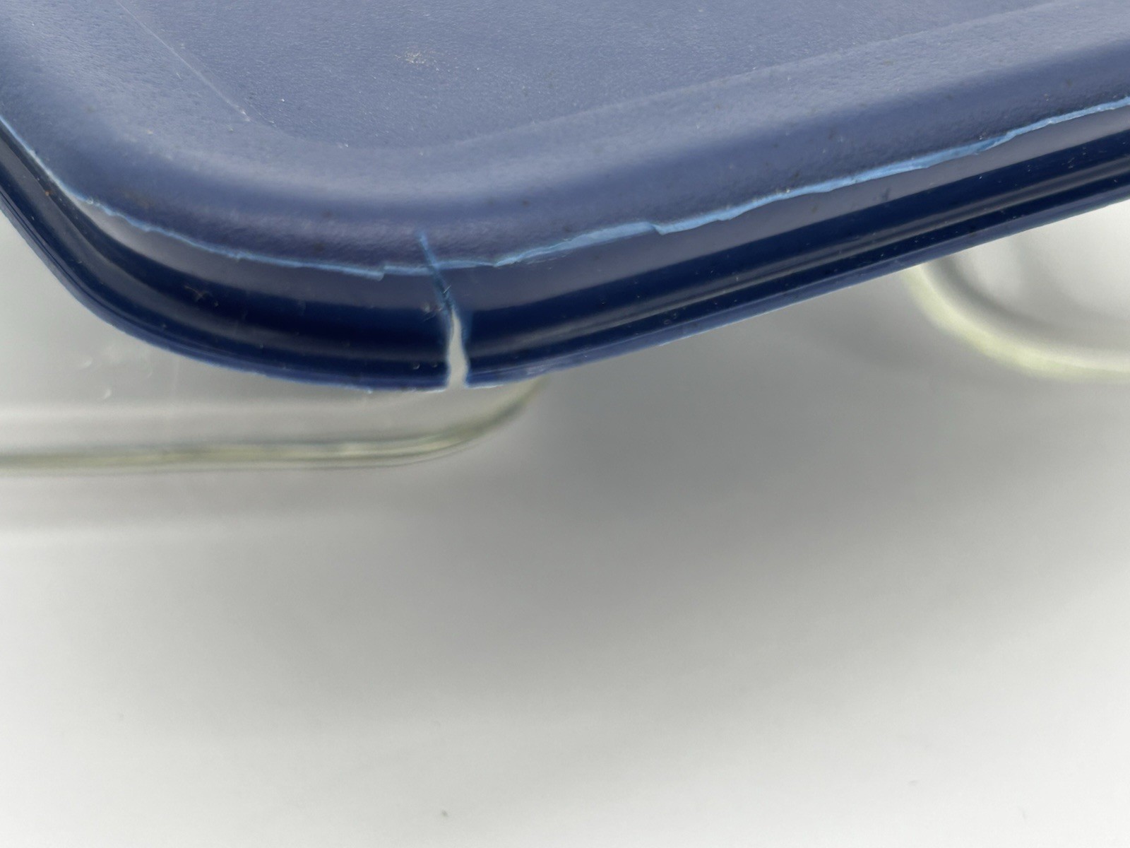 Pyrex 7210 PC 3 Cup Glass Storage Container Blue Lid Food Storage Dish set of 2