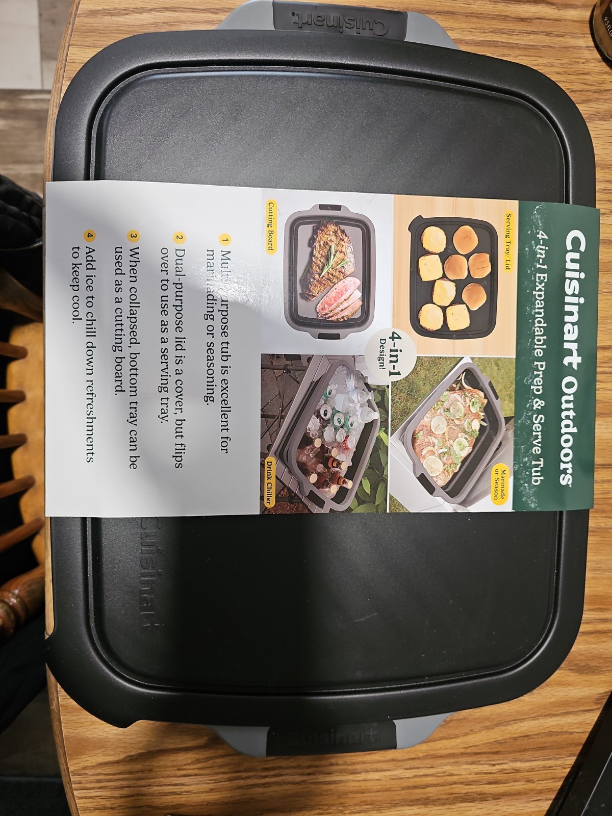 Cuisinart 4-in-1 Expandable Prep and Serve Tub with Removable Drain Port
