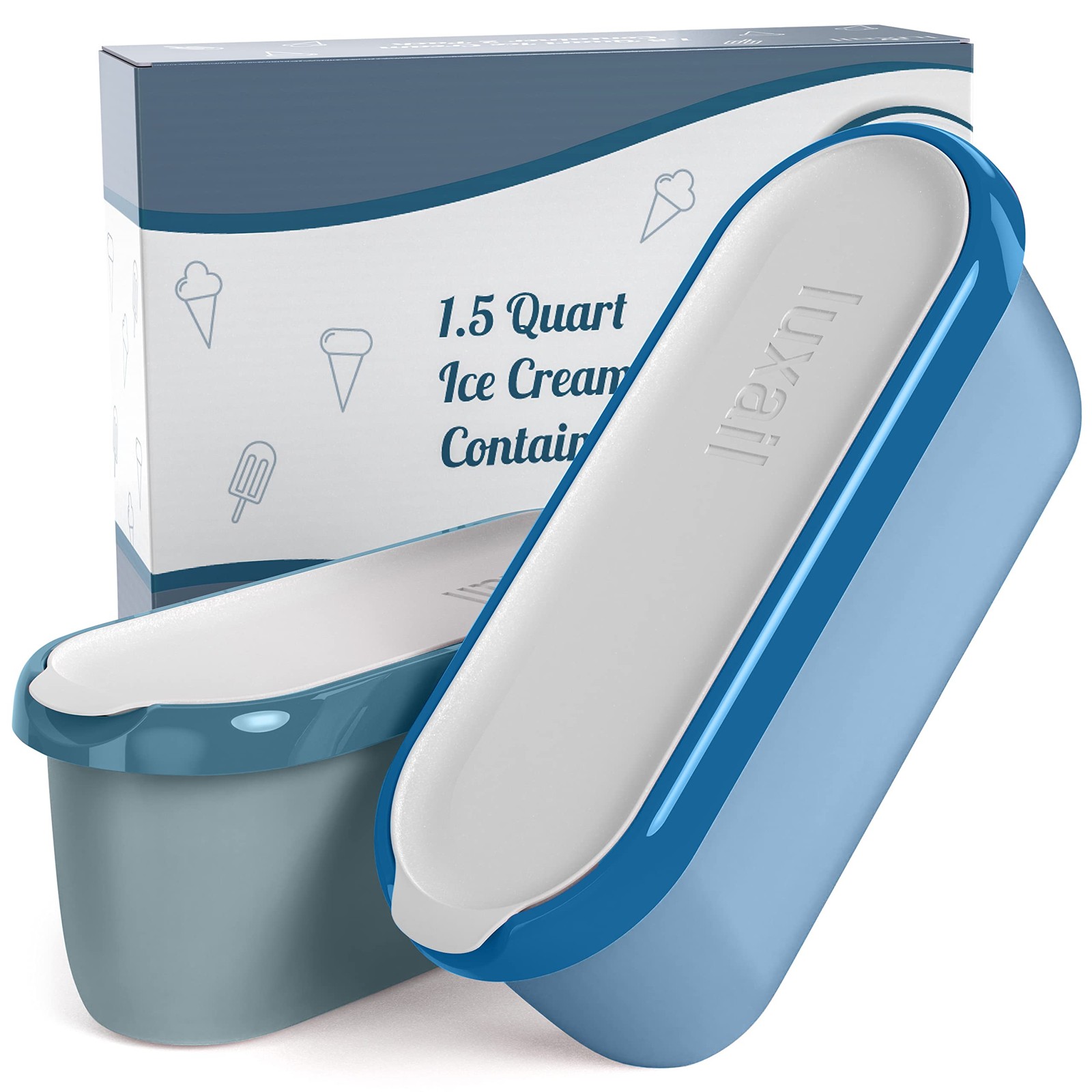 Ice Cream containers for homemade ice cream, Reusable Storage Freezer ice cre…