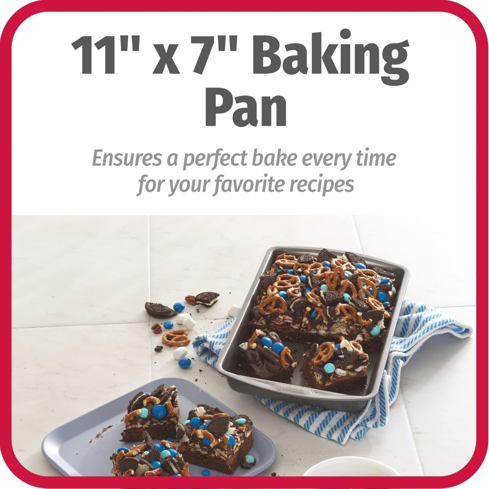 Nonstick Steel Cake Baking Pan 11 x 7 Inch Multipurpose Brownie Biscuit Cookie