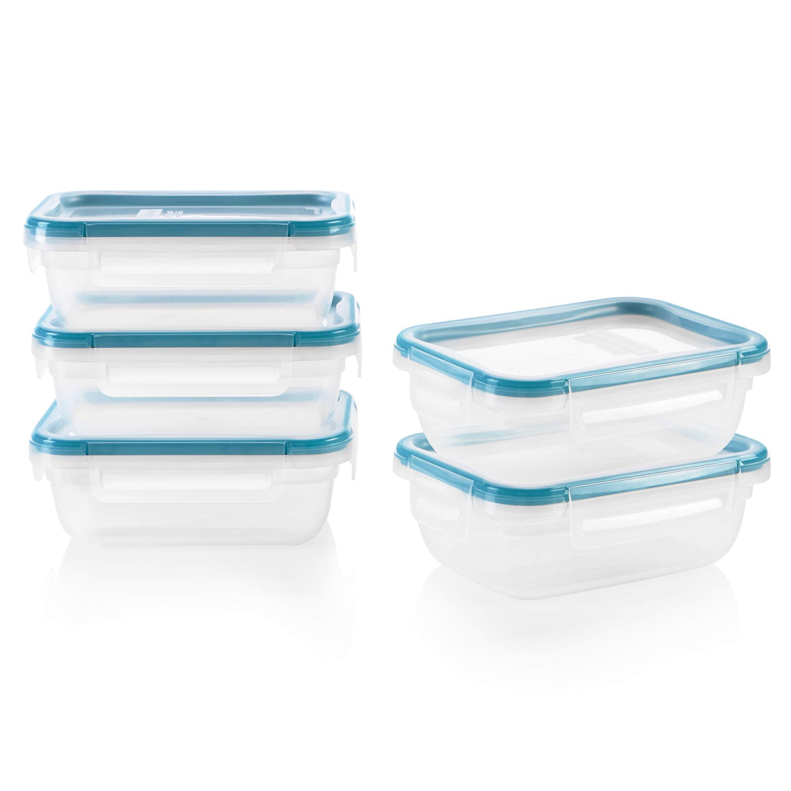 Snapware Total Solution 5-Pack (3-Cup) Plastic Food Storage 10 PC Set, WHITE