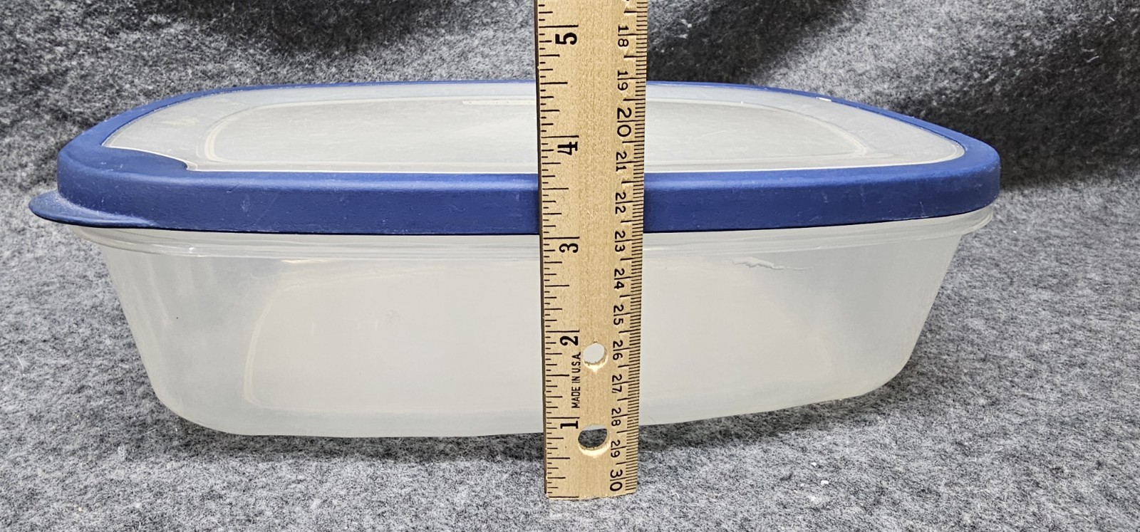 Rubbermaid 4-Liter “E” Container 1.1 Gallon Clear Blue Rim Lids Rectangular