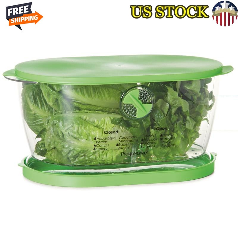 4.7 Qt Lettuce Keeper Food Storage Container W/ Colander Divider Fresh Produce