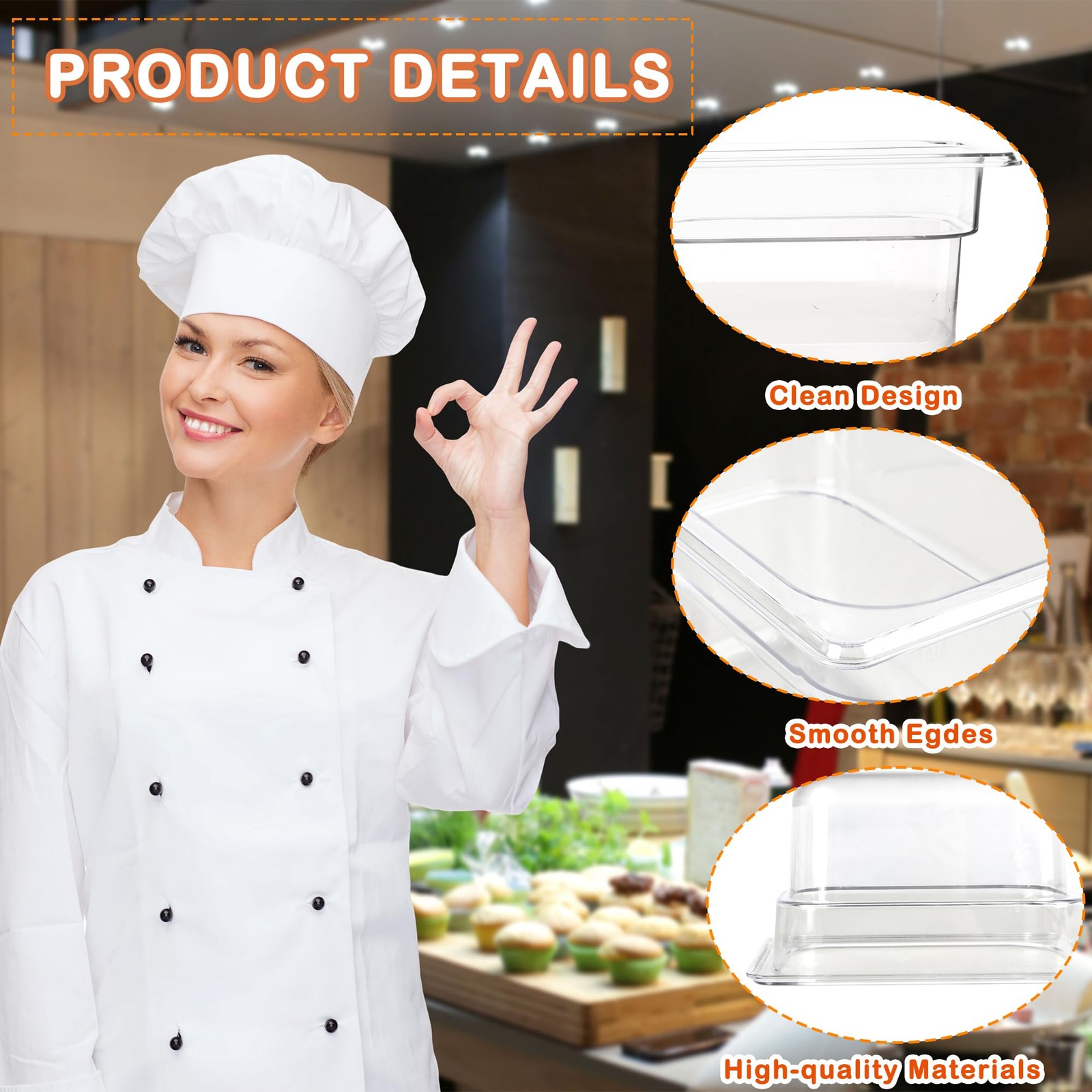 15 Pack Plastic Food Pan 1/9 Size 4 Inch Deep Clear Polycarbonate Storage Pan…