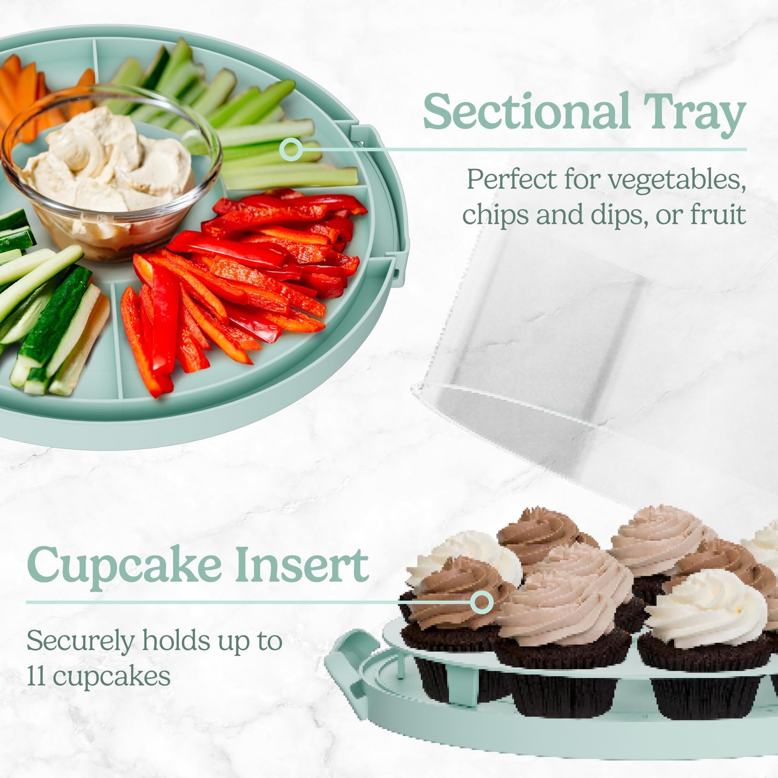 Cake Carrier with Lid and Handle – Multipurpose Cake Stand with Lid for 10” Cake