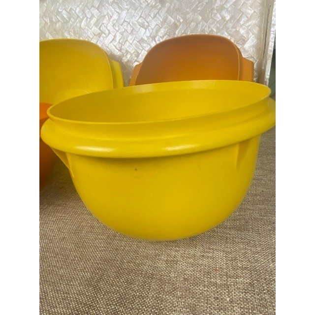 Orange Harvest Colors Tupperware Mixing Serving Bowls 4 Pc. Replacements No Lid