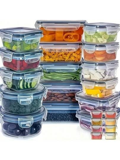 8-PC BPA-Free Airtight Food Containers with Locking Lids – Microwave/Freezer