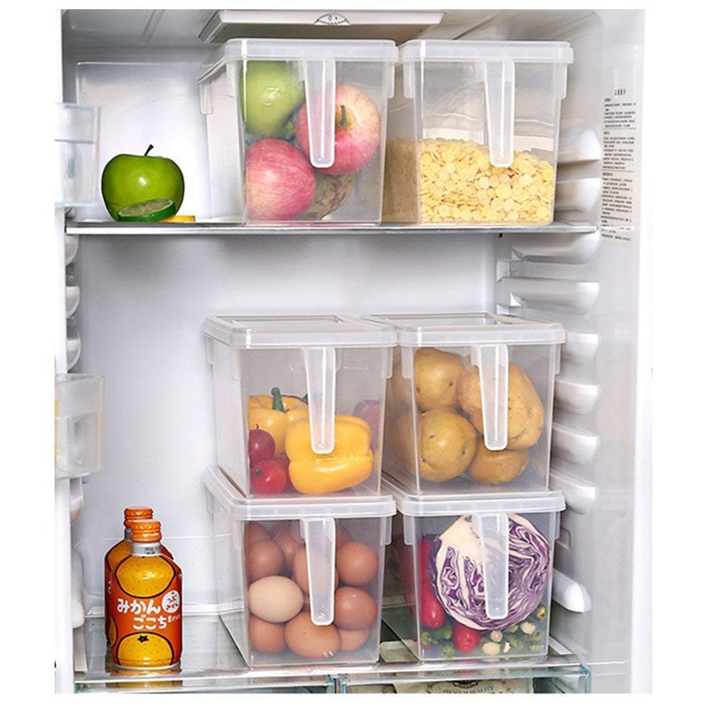 Fridge Storage Organizer Container with Handle – Clear Kitchen Food Box