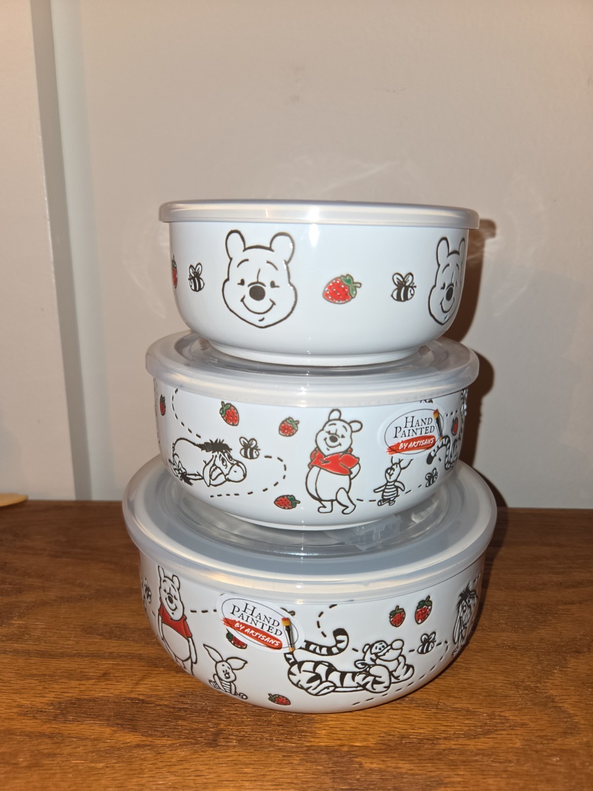 NEW RARE Disney Winnie The Pooh SET OF 3 Ceramic Container Set with Vented Lids