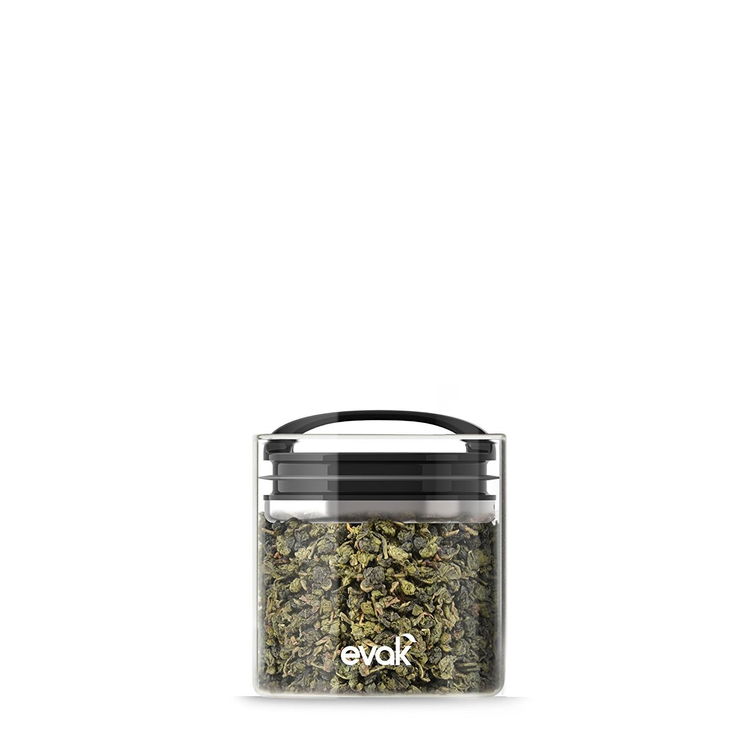 Evak Compact Glass Food Storage, Small, Black