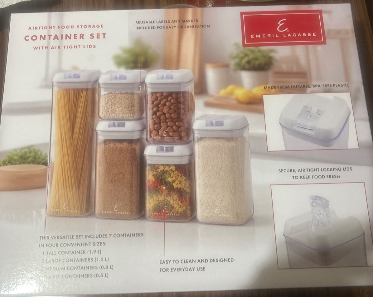Emeril Lagasse Airtight Food Storage Container Set With Air Tight Lids 14 Pieces