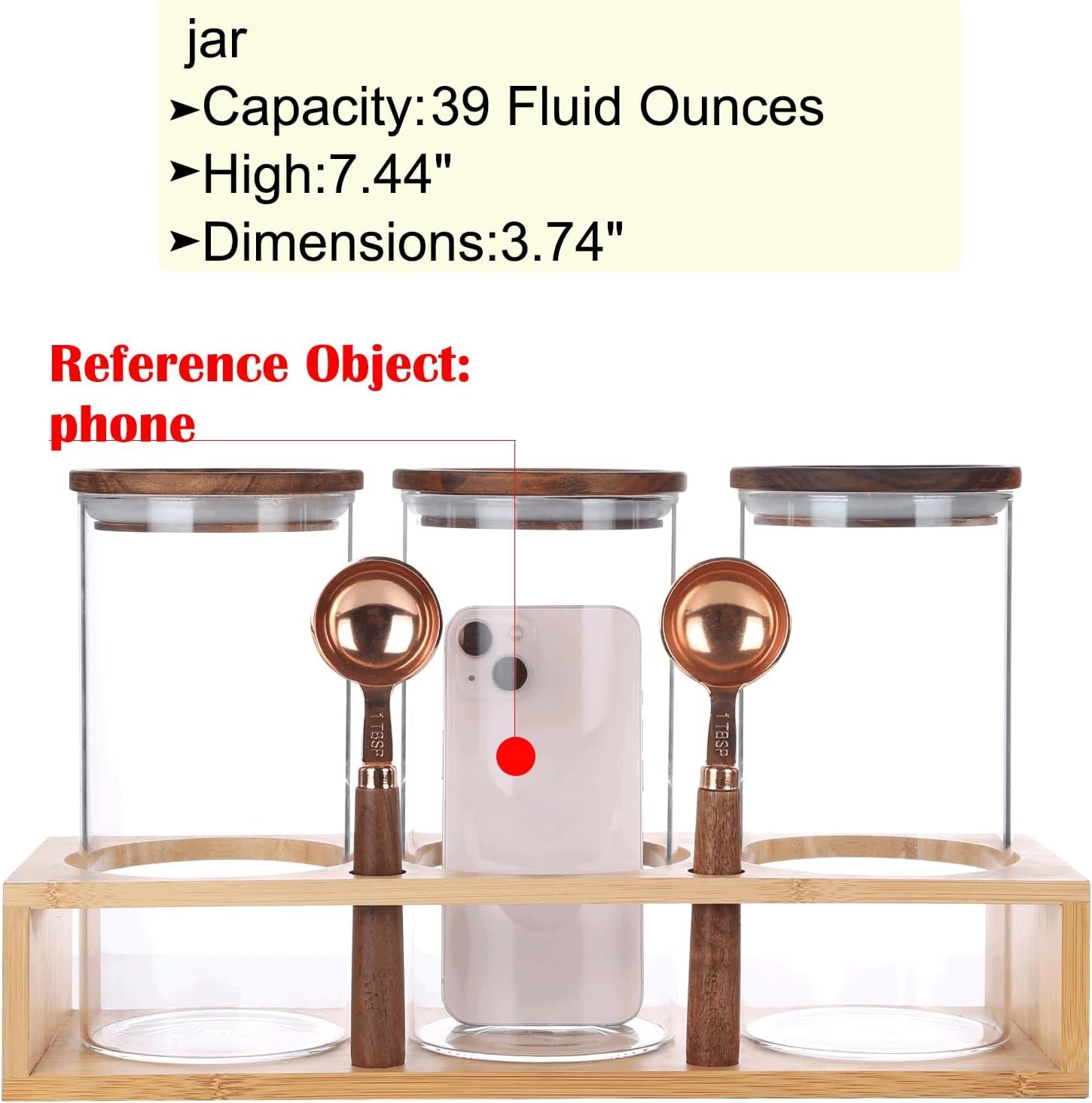 Sealed Glass Food Storage Containers with Airtight Wood Lids and Scoops for