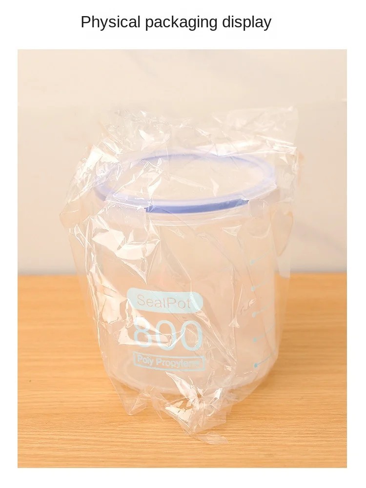 Airtight Grain Storage Container Clear Food Jar Kitchen Organizer 600-1500ML