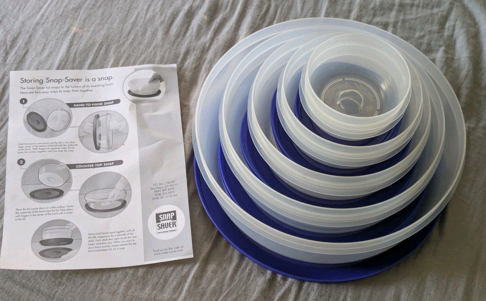 Vintage As Seen On TV Snap Saver No Brainer Container 9 Bowl Storage System NEW