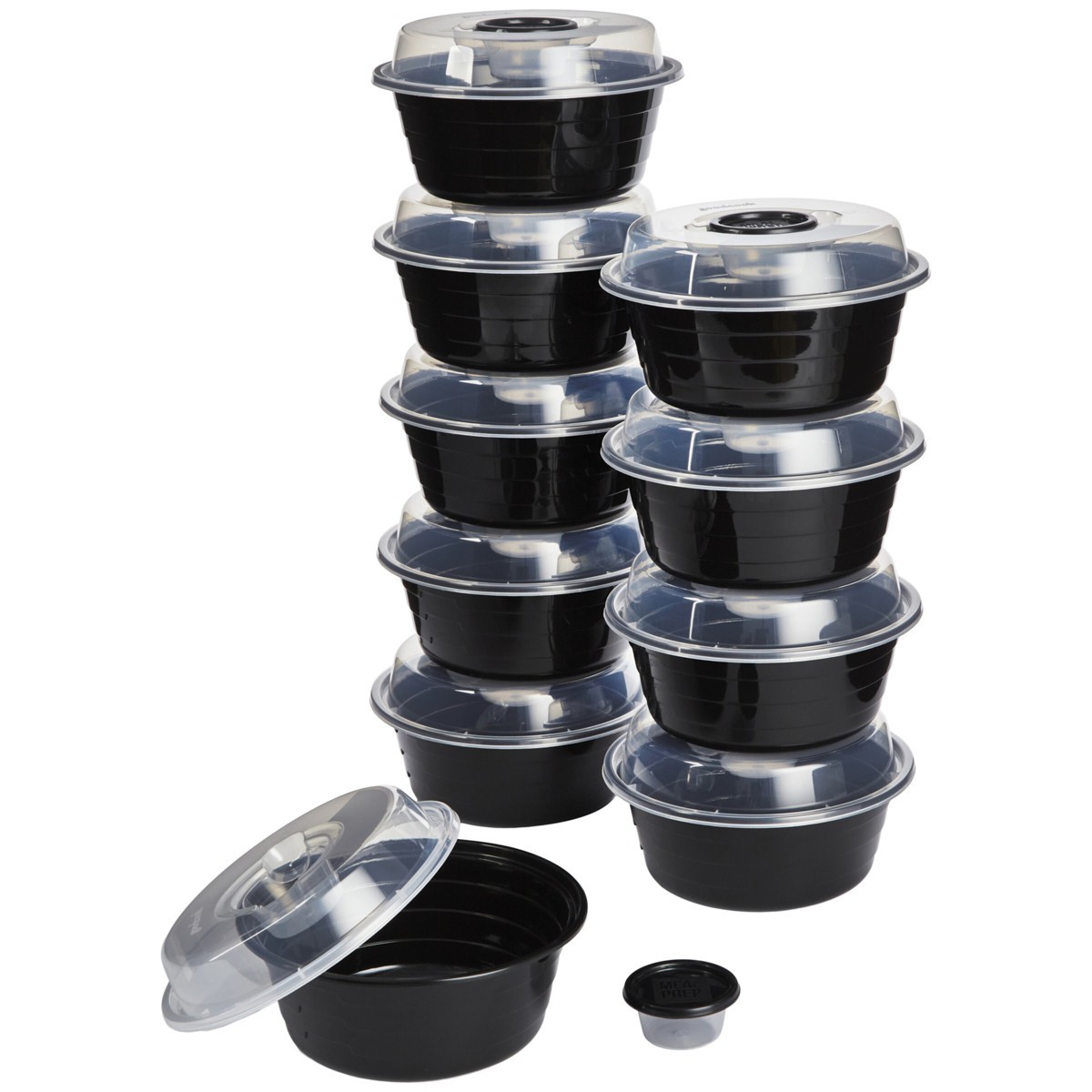GoodCook 20-Piece Salad Bowl Set with Lids , Black
