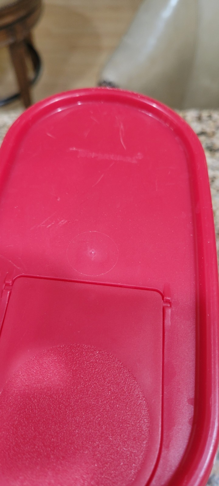 Tupperware Vintage Modular Mates #3 Oval Container Red Pour Spout 7.25 Cups