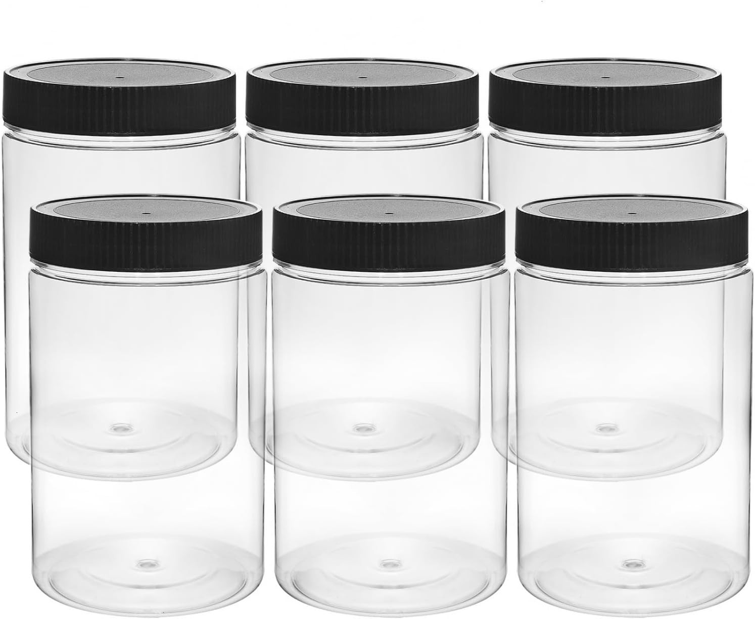 6 Pack Plastic Jars with Lids 27 Oz Airtight Clear Food Storage Containers