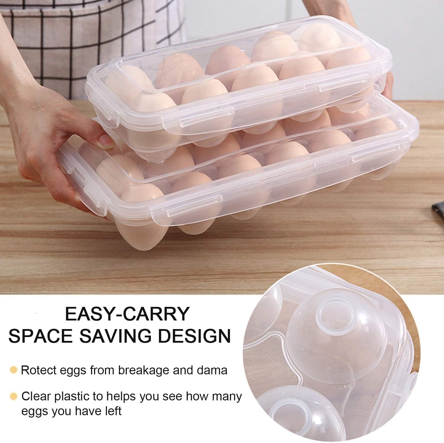 2 Pack Reversible Egg Holders, Plastic, Fits 36 Eggs, Refrigerator Safe