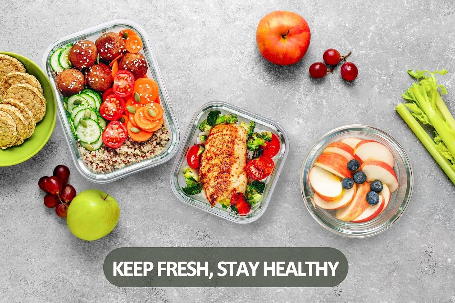 24 Piece GlassFood Storage Container,Snap Lock Lid,Glass Meal Prep ContainerSet