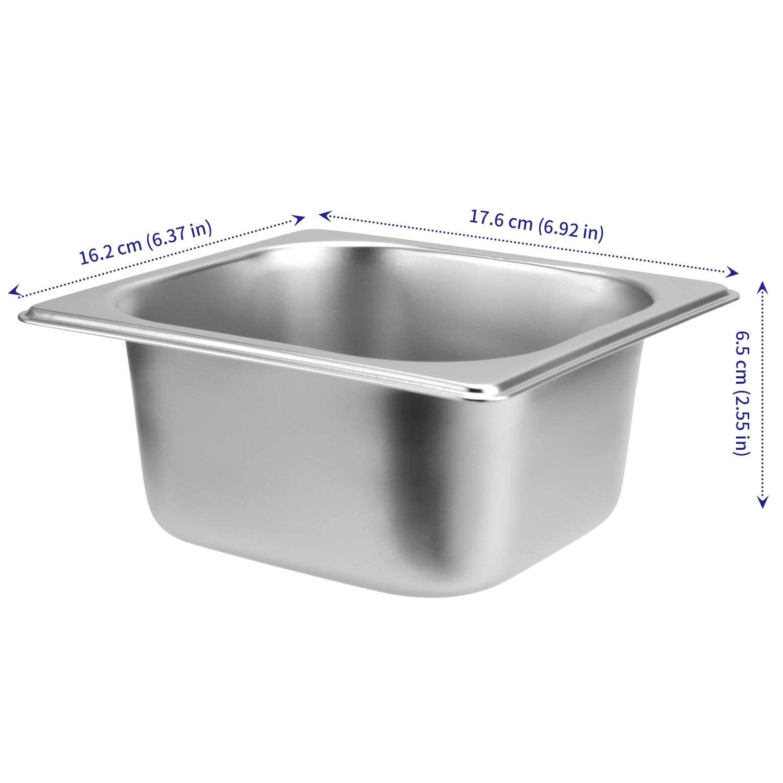 8 Pack Steam Table Pans 1/6 Size x 2.5 Inch Deep Stainless Steel Hotel Buffet