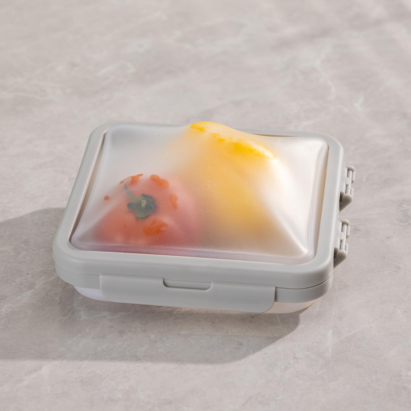 Mage Crab Reusable Silicone Food Storage Container with Lid Mini, grey