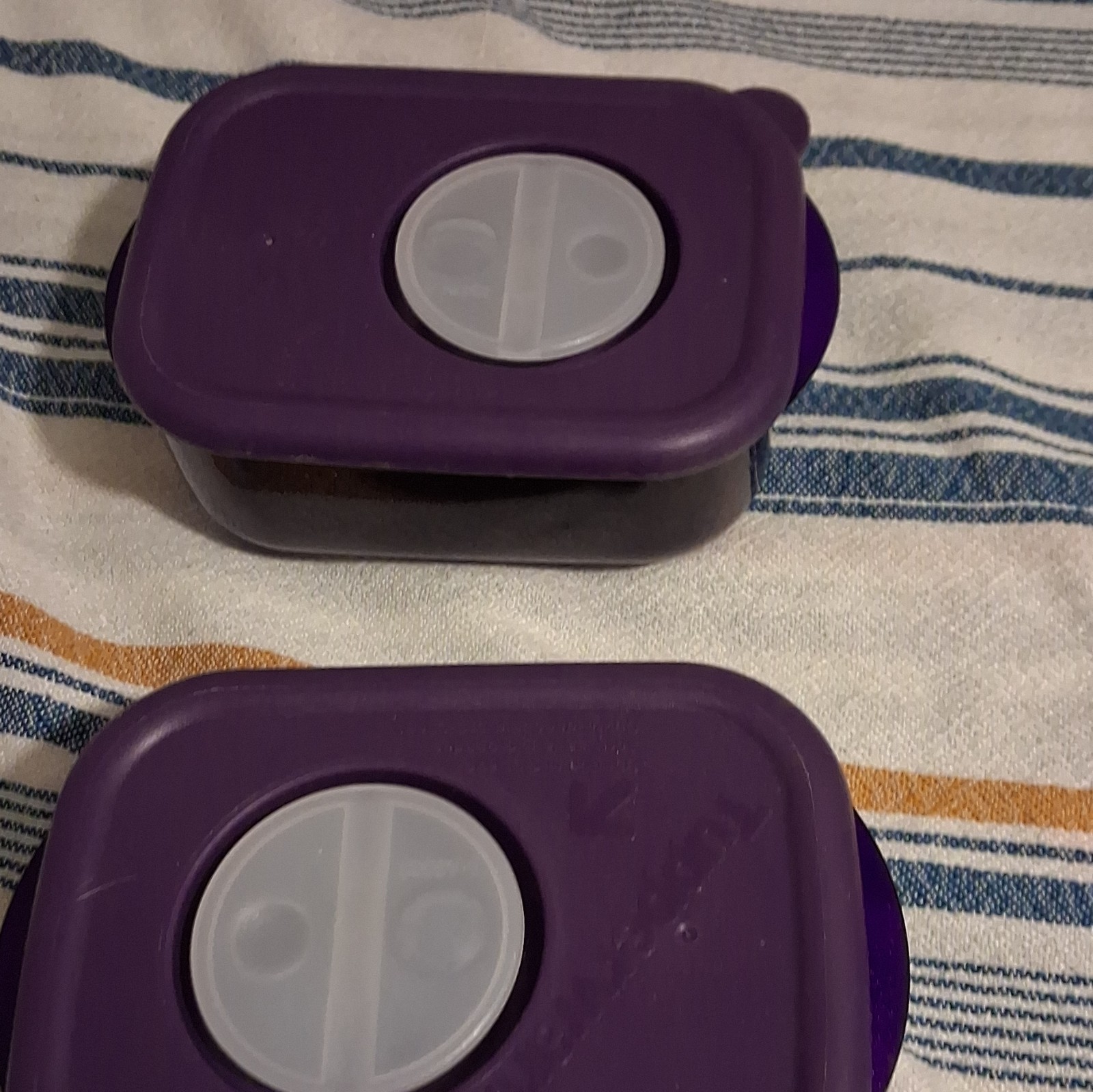 Vintage Tupperware Purple Rectangular Food Storage Containers w/ Vented Lids