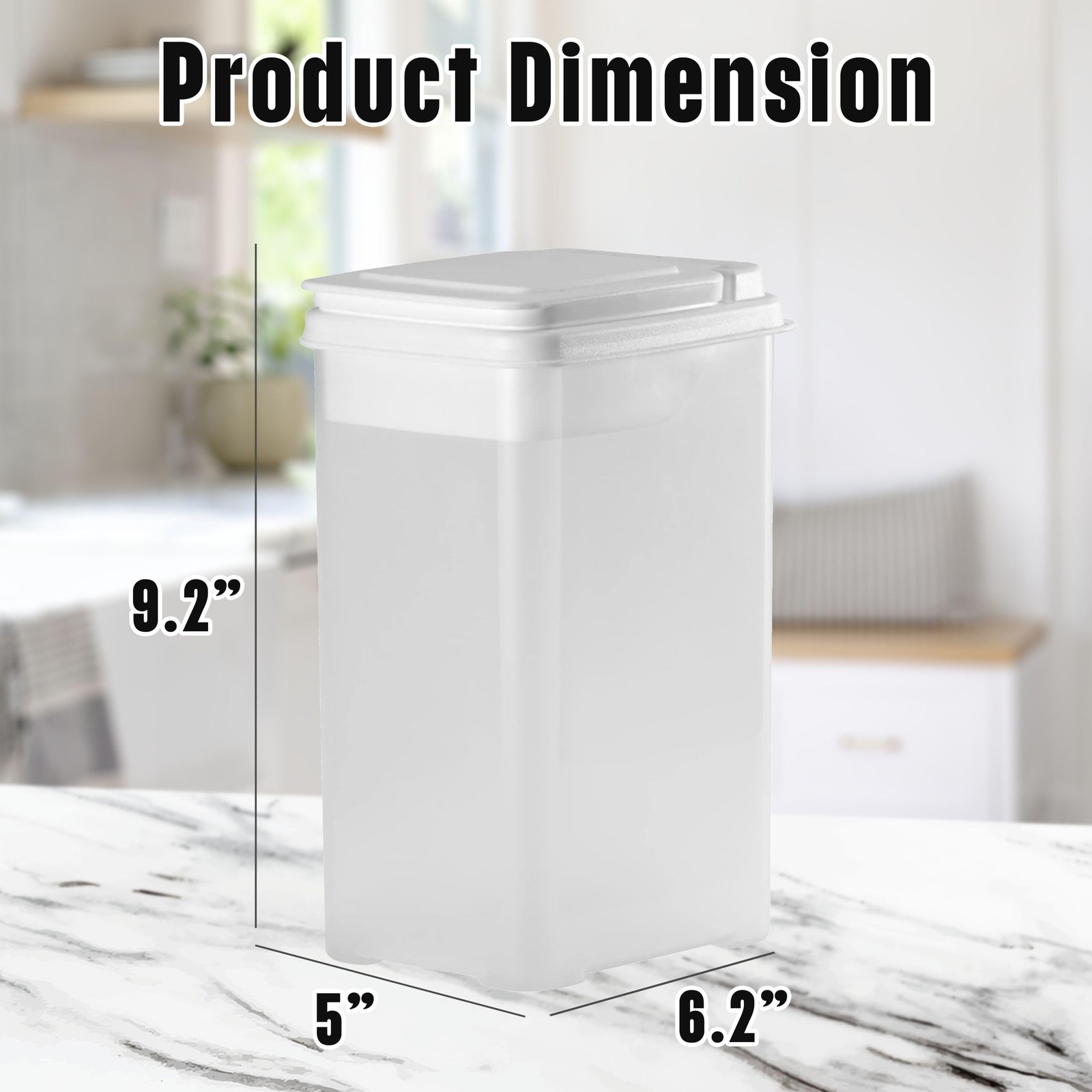 Flour and Sugar Container – 3.25 Quart All Purpose Kitchen Organization and S…