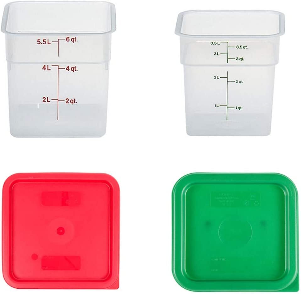 Cambro Containers With Lids – 4 Quart and 6 Quart Food Storage Set – 2 Pack