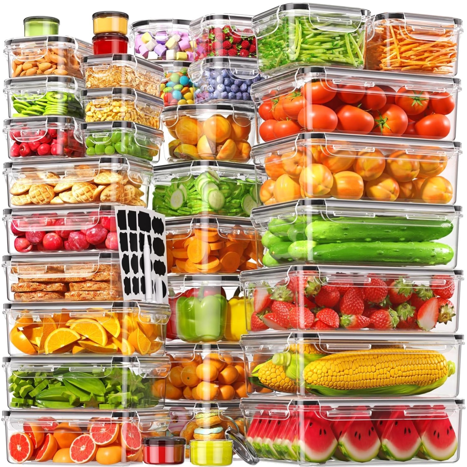 70 PCS Food Storage Containers with Lids Airtight, 35 Lids & 35 Containers Le…