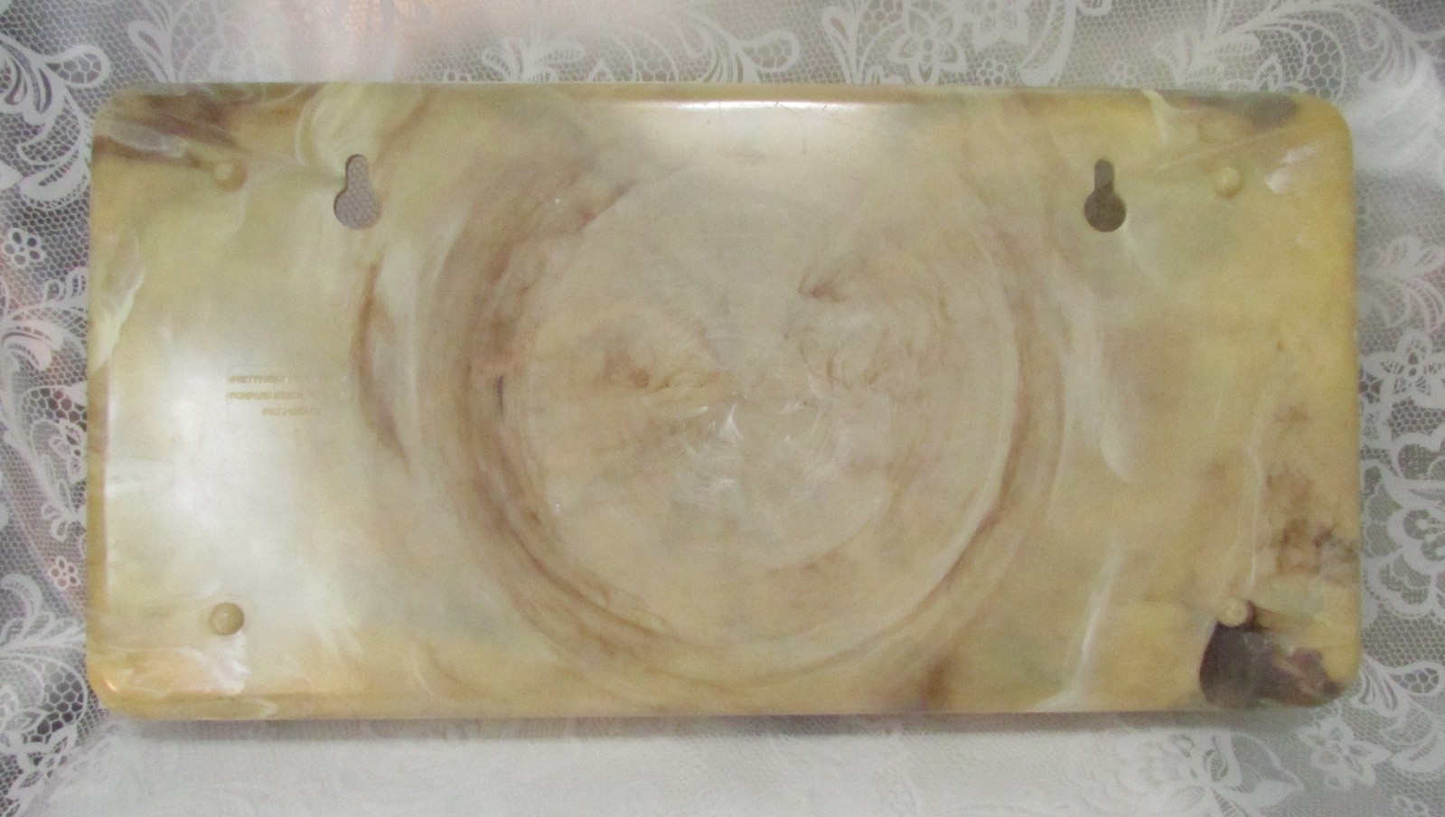 Vintage Plastic Marbleized TRAY w Screw Holes to attach to wall by Pretty Neat