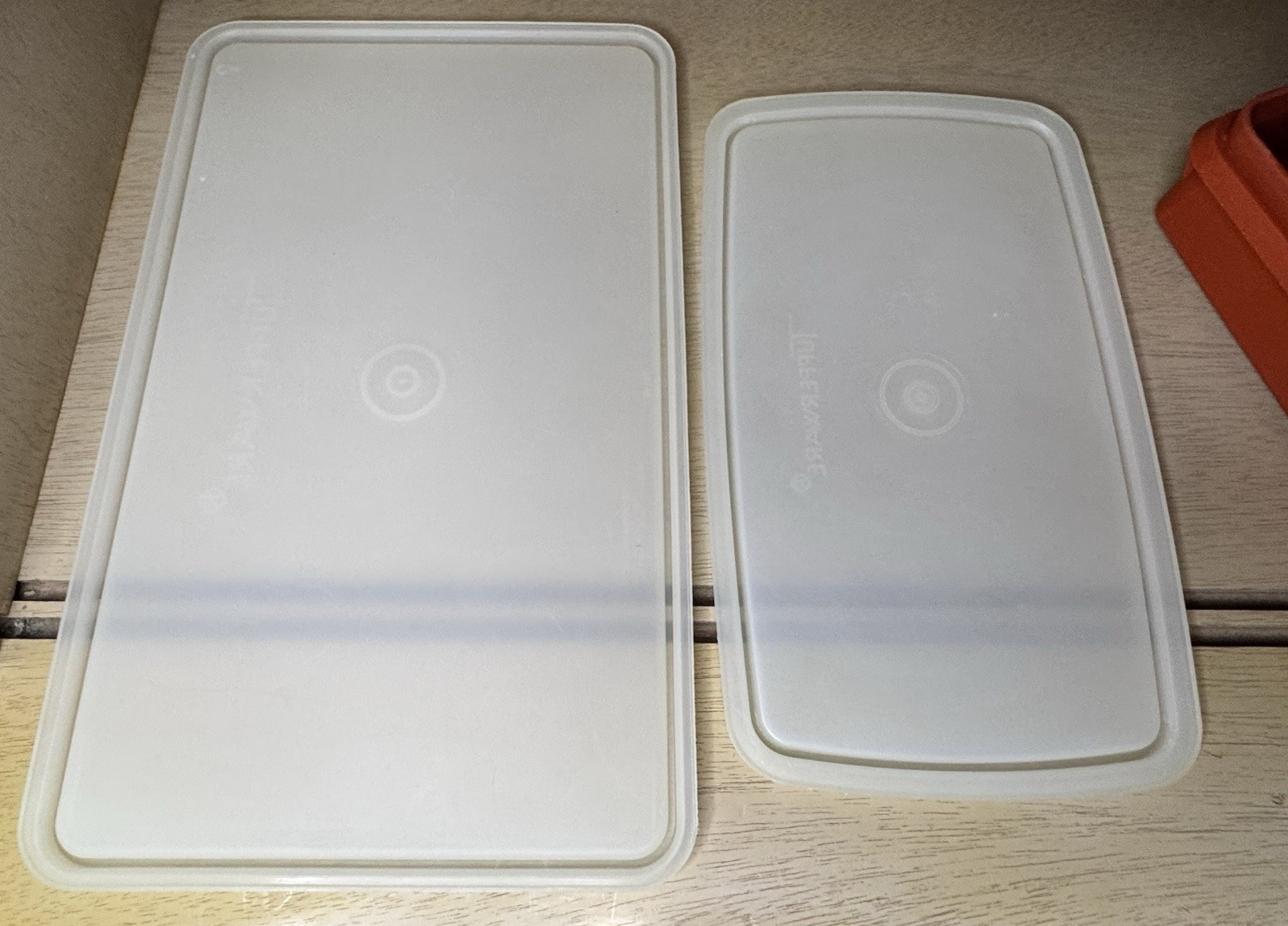 Vintage Tupperware Paprika Rectangle Keepers Storage #816 9×5″ #794 11×7″ Euc