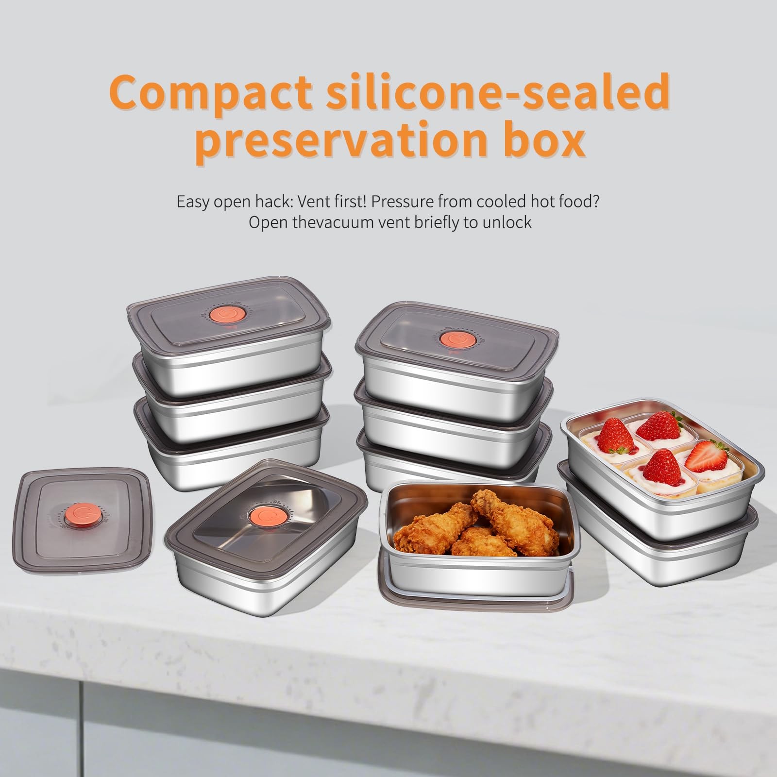 Best 10 Pack 37oz Stainless Steel Food Storage Containers with Leak-Proof Lids