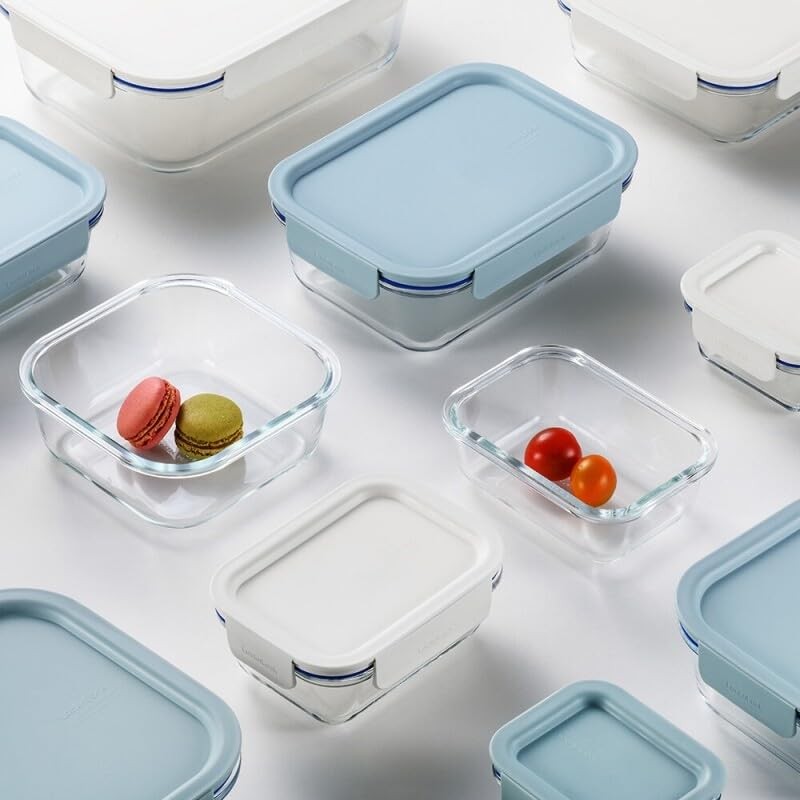 LocknLock LNG445S3M The Clear 6 set (3 containers & 3 Lids), 1L, Mint