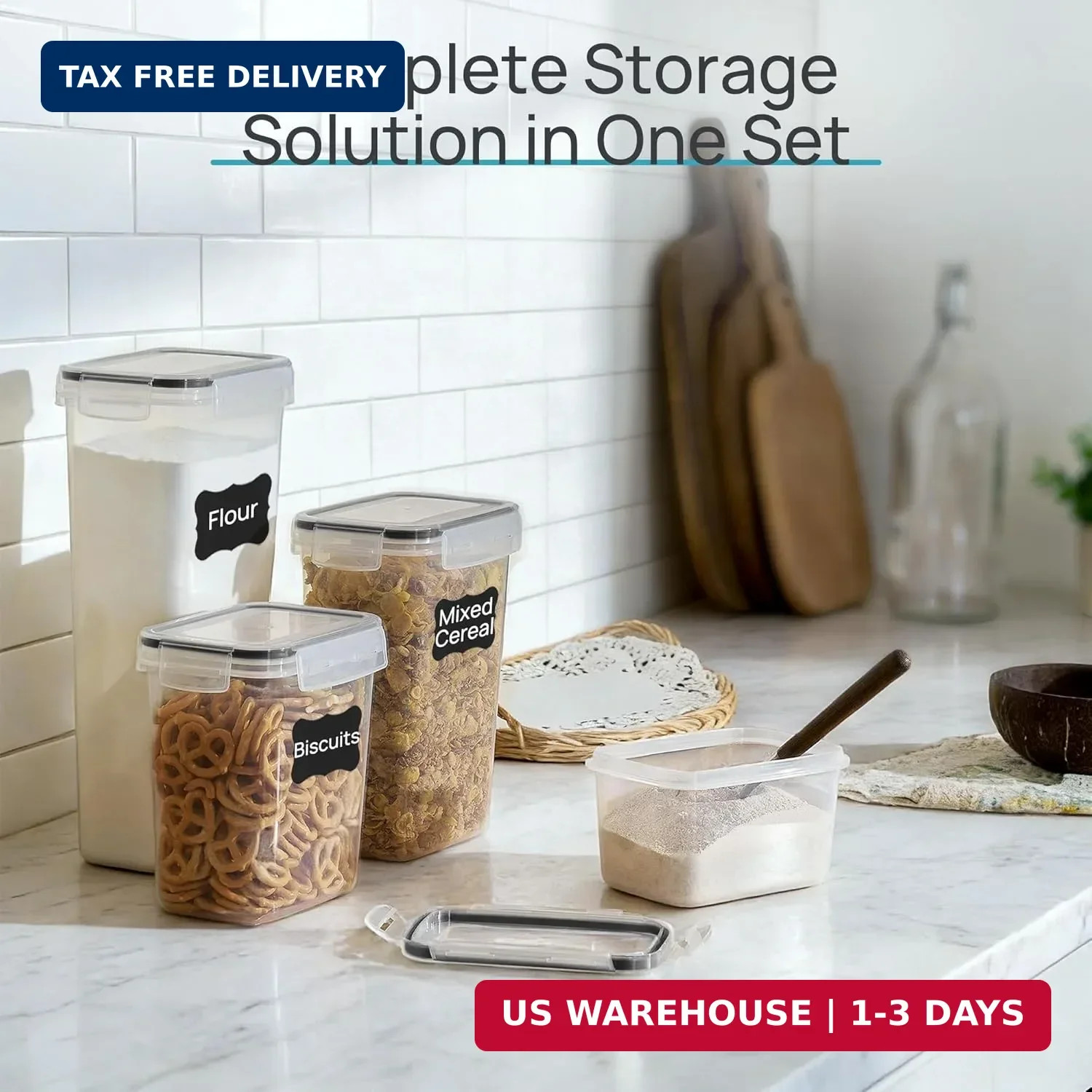 Airtight Food Storage Containers with Lids, Vtopmart 24 pcs Plastic Kitchen and