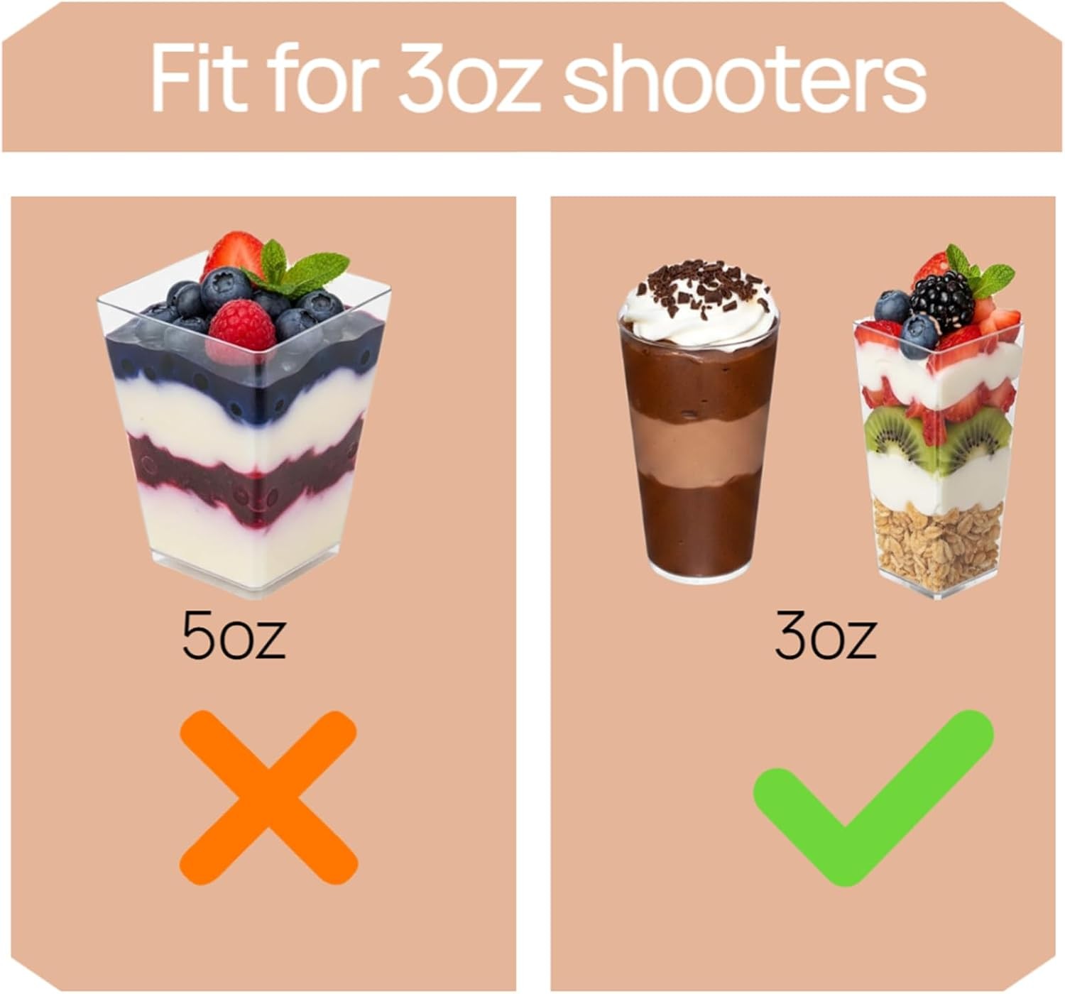 Dessert Shooter Box,set of 12 each can hold 24 3oz dessert shooters food-grade