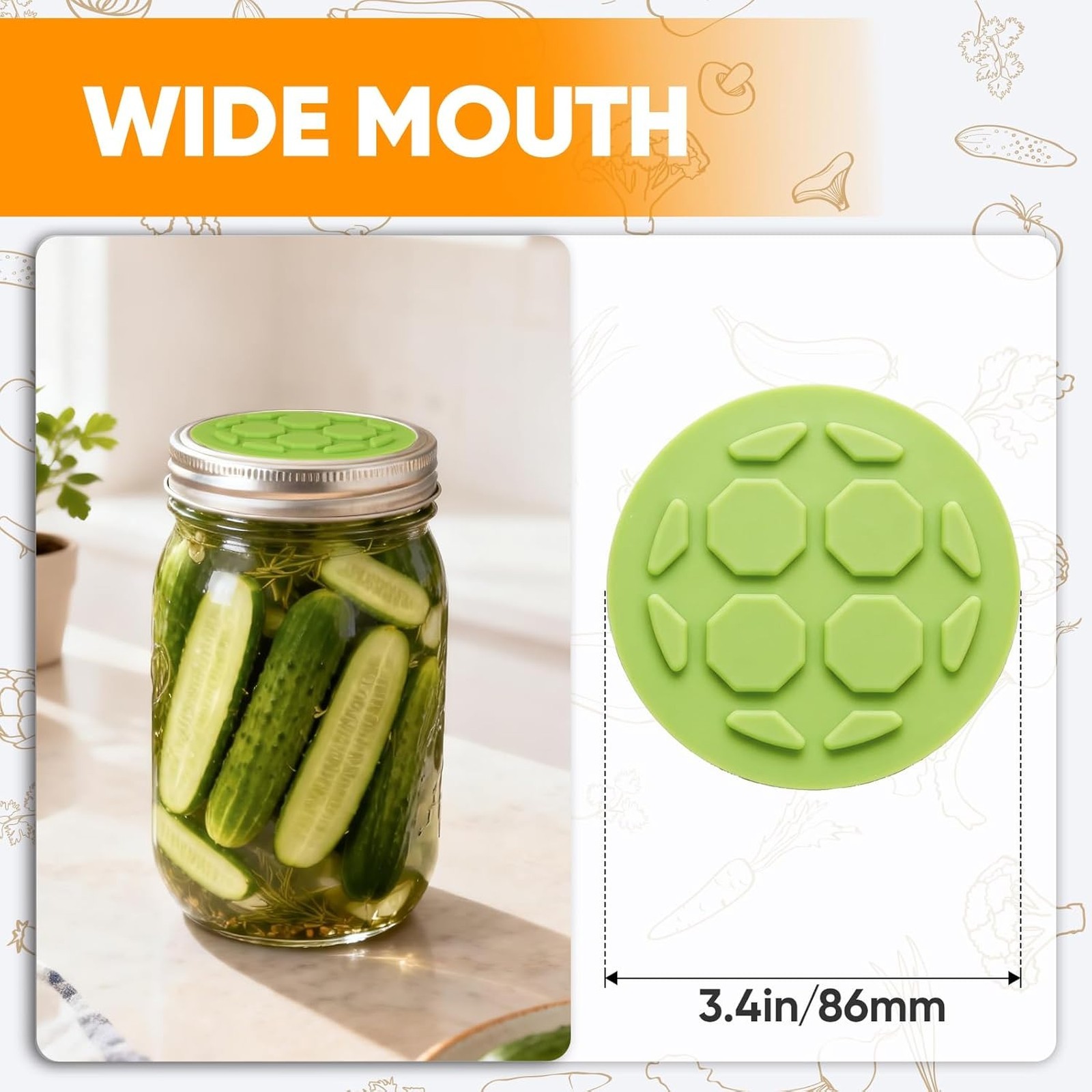 Silicone Fermentation Lids for Wide Mouth Mason Jars, One-Way Airlock Valve