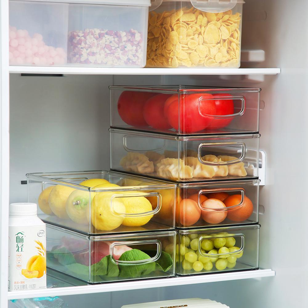 1PC Refrigerator Organizer Transparent Kitchen Food Fruit Dumpling Egg Storage B