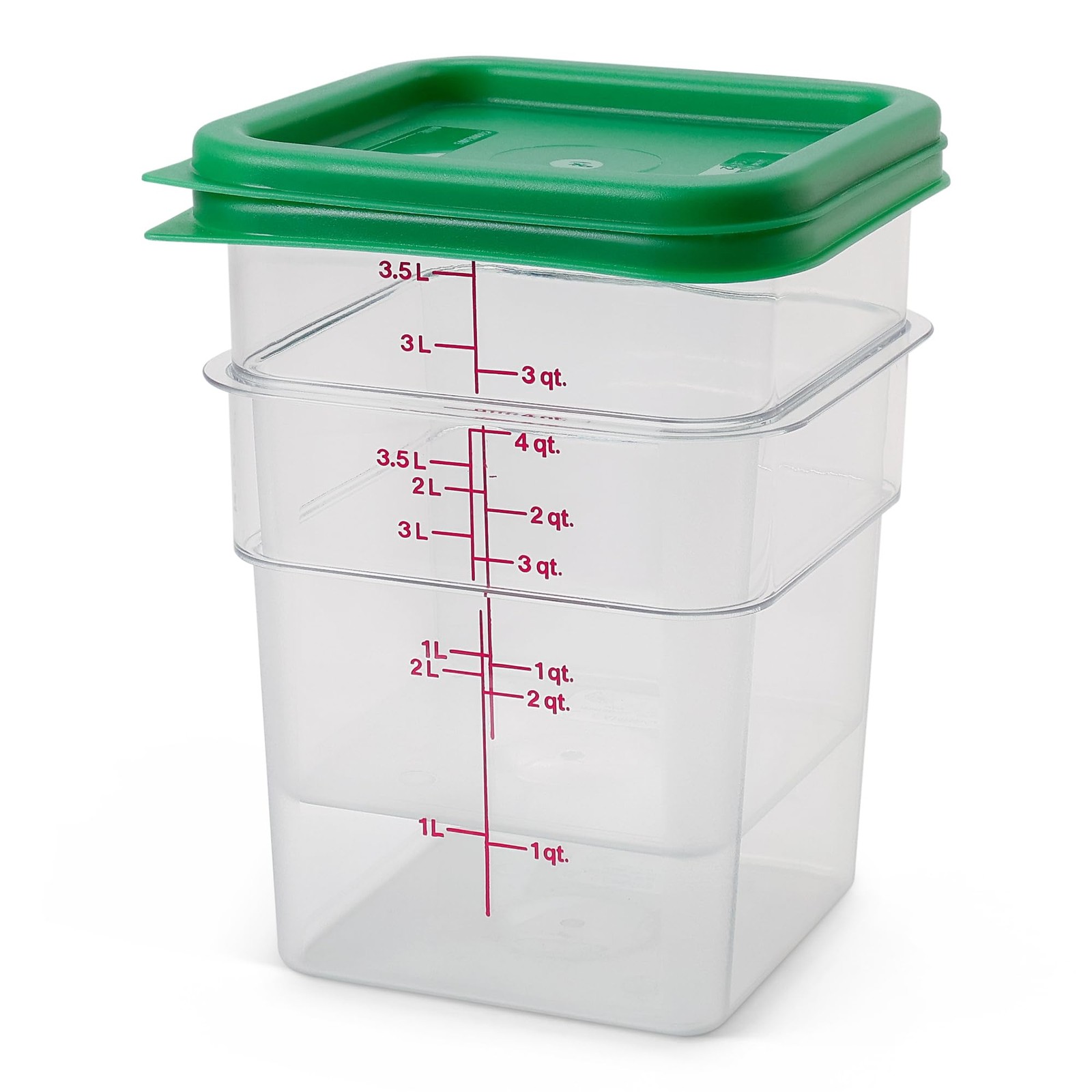 Cambro Food Storage Container with Lid (2 Pack) – Classic 4 QT + Lid, Clear