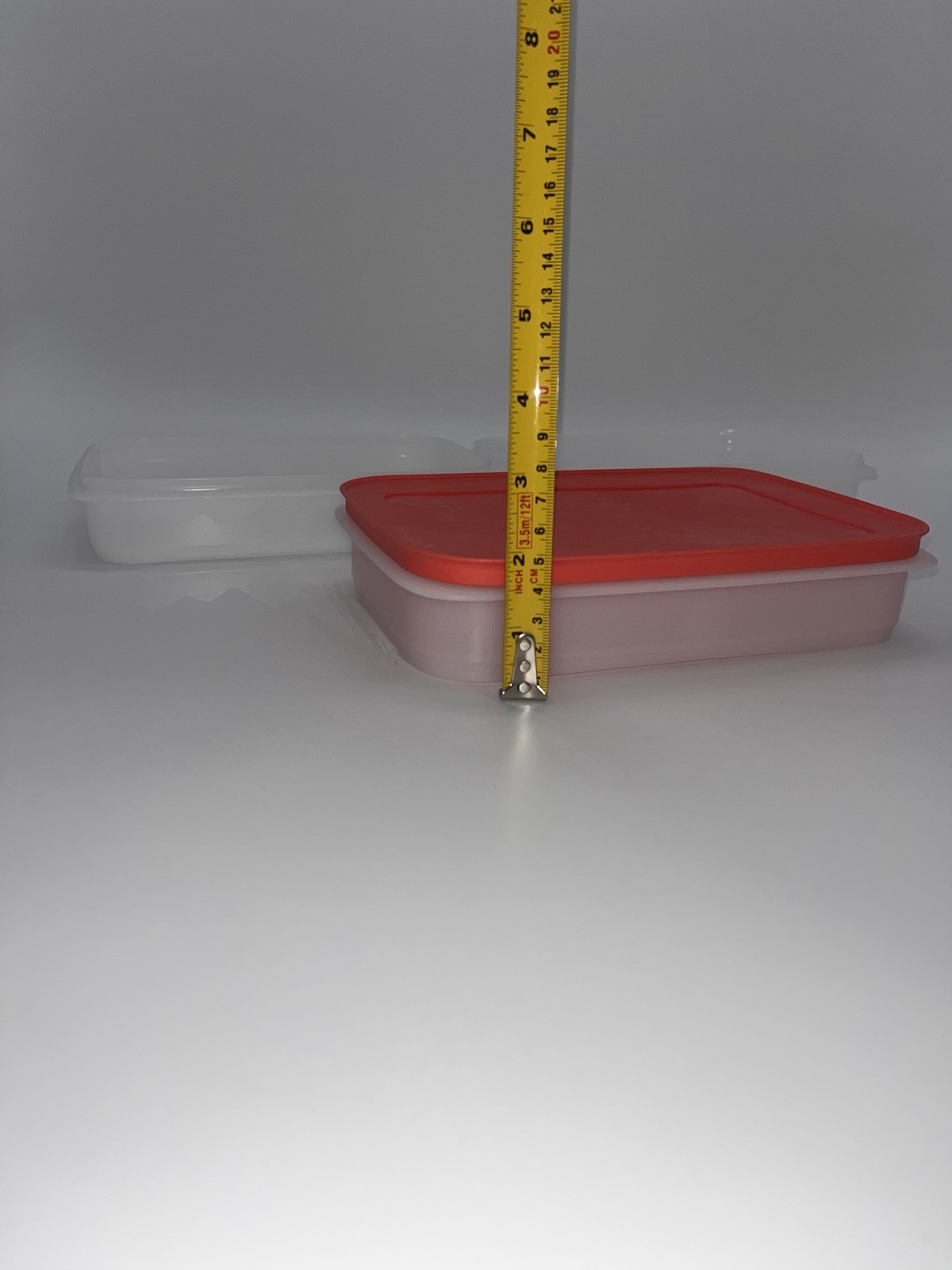 Tupperware Freezer Mates Plus Stackables Set of 3 Sheer with Peach Seals