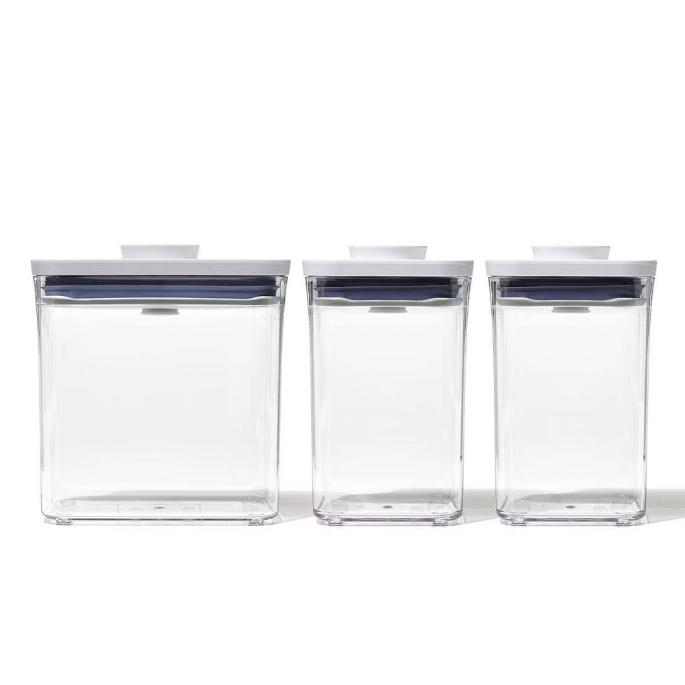 OXO Food Storage Jars Containers Clear Set 3pc Container BPA-Free Air Tight