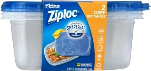 Ziploc 321874 Food Storage, 2 Count (Pack of 1) 2 Count, Clear