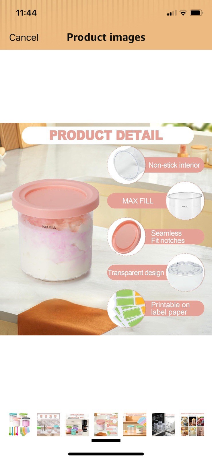 4 Pack Creami Pint Containers and Lids for Ninja