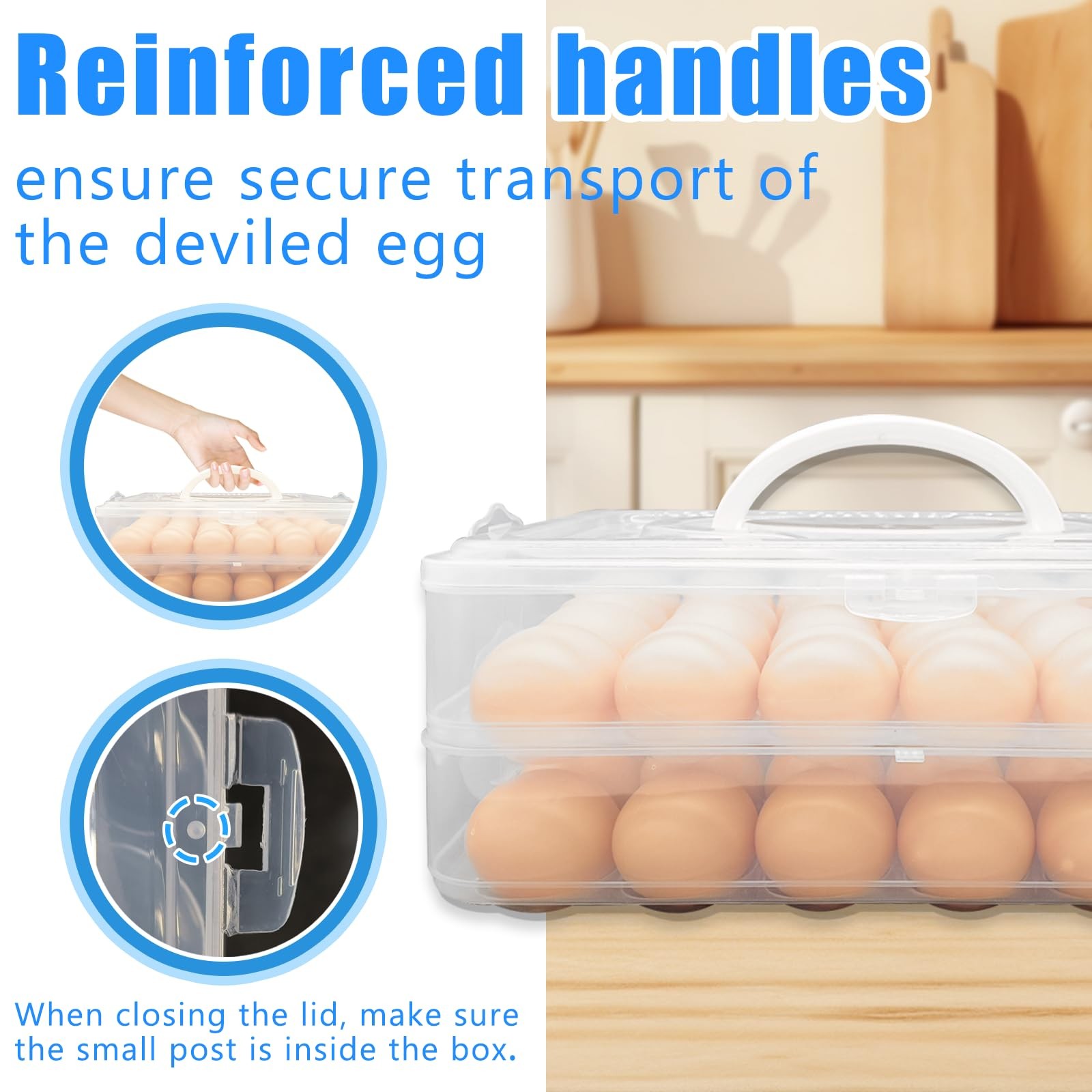 Cmaqpw 2 Layers Deviled Egg Containers with Lid,48 Slots Deviled Eggs Holder …