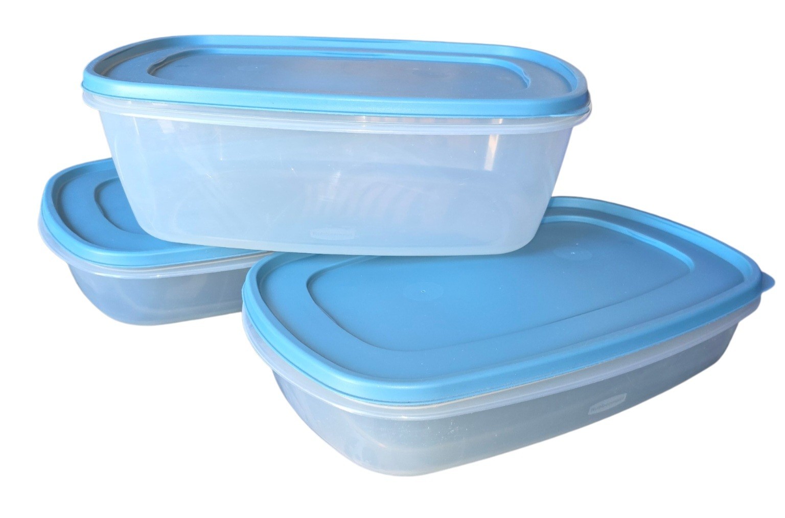 Set Of 6 Rubbermaid Easy Find Lids Food Storage Container Xl 2.5 G & 1.5 G BLUE