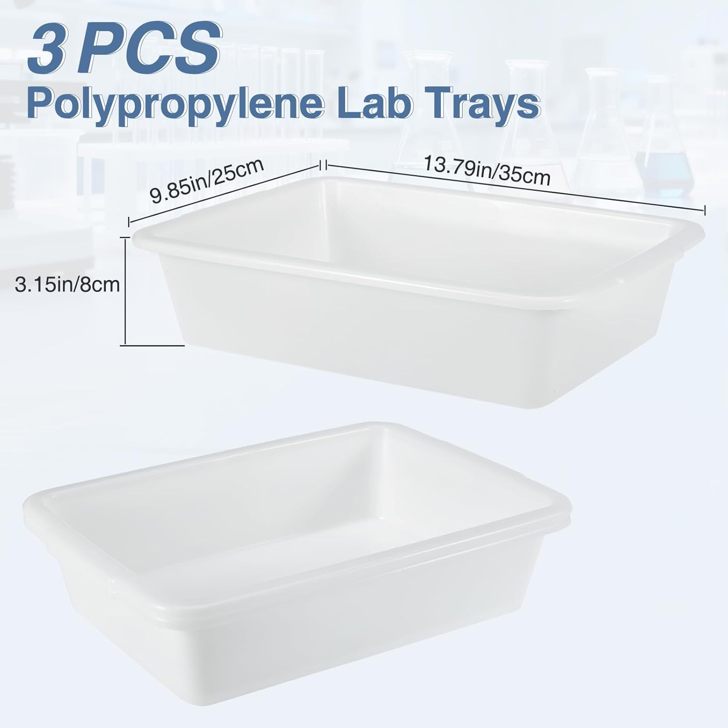 3PCS Containment Tray Storage Container Kitchen tray Plastic Trays Lab Storage