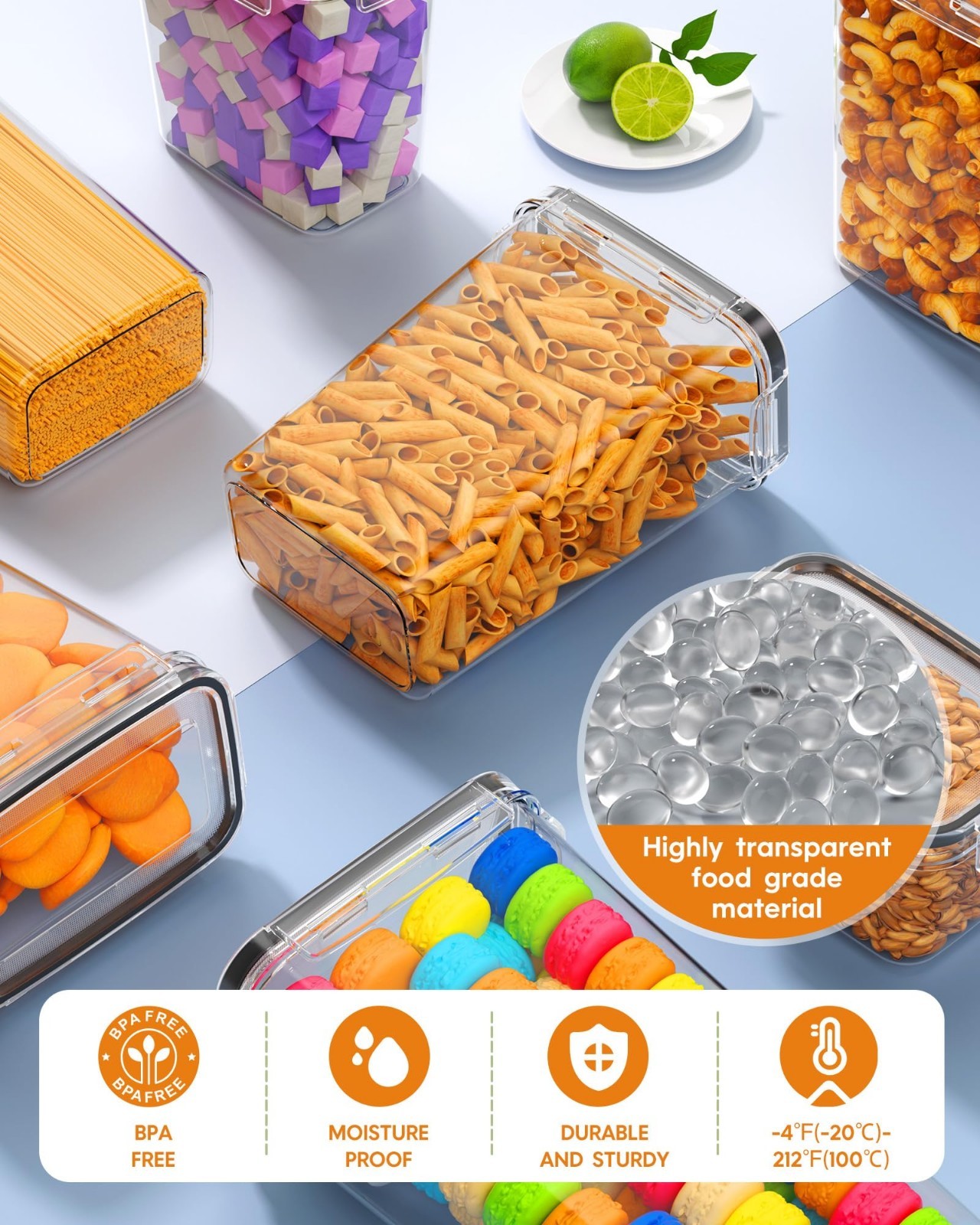 Airtight Food Storage Containers Set, 24 PCS BPA-Free Kitchen Canisters with Lid