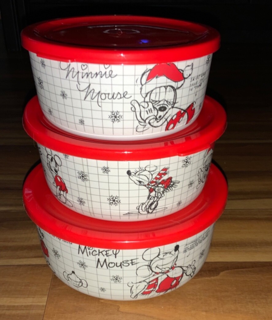 Disney Sketchbook Mickey And Minnie Mouse Christmas Containers               