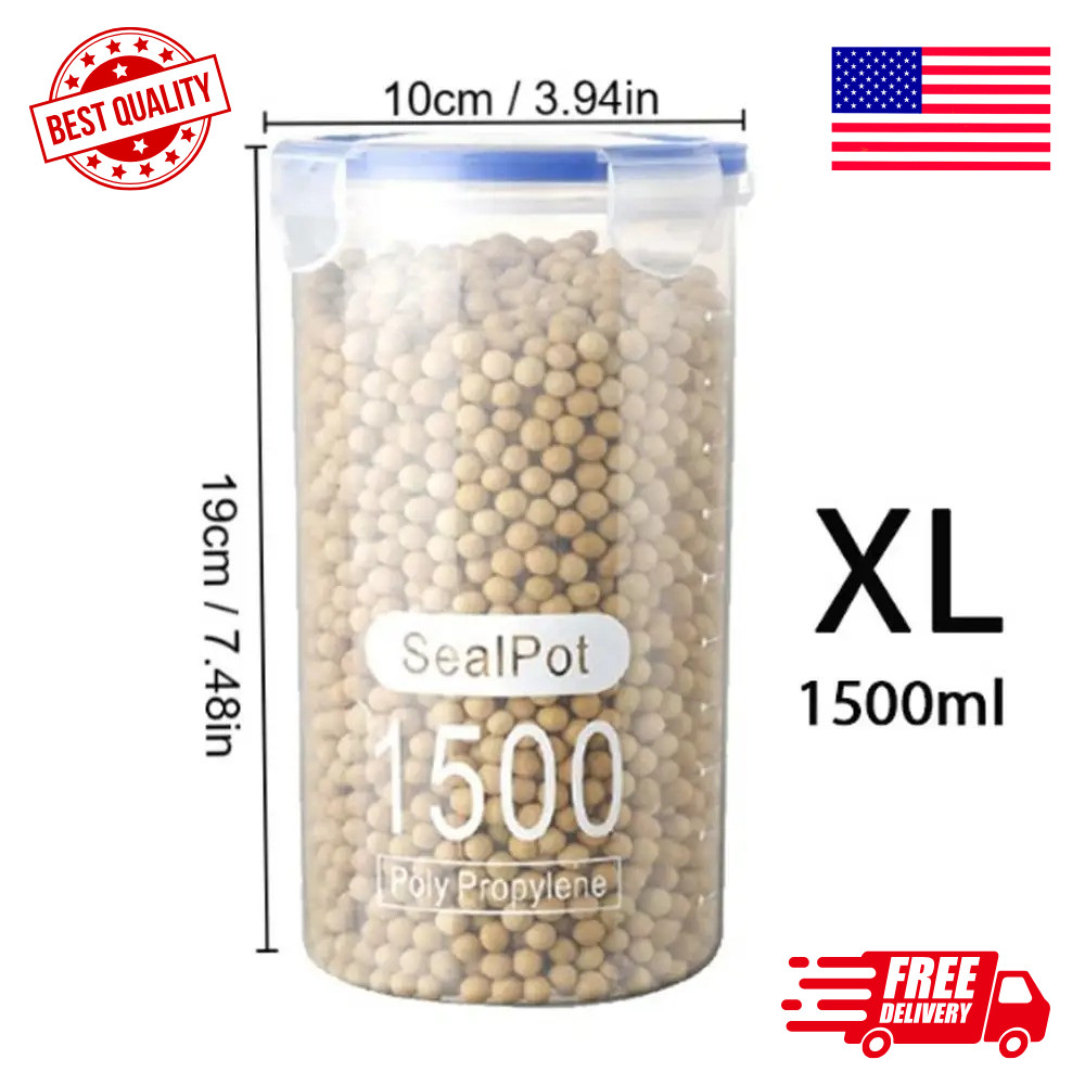 Large Capacity Transparent Food Storage Canisters with Scale – Airtight Plastic